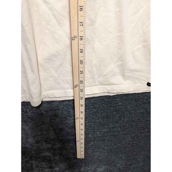 The Museum Mens XL Cream Graphic T-Shirt Orange Ringer Neck Winged Guitar Logo - Picture 3 of 7